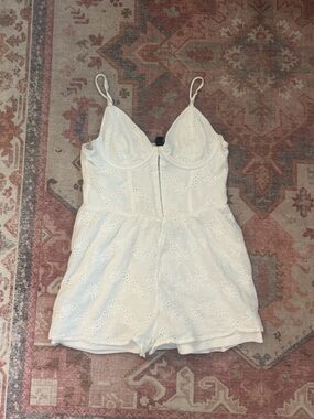 White Eyelet Lace Romper